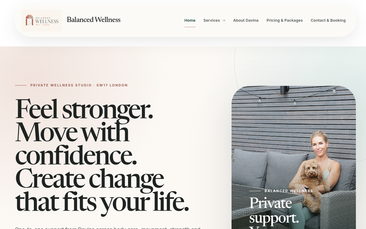 Balanced Wellness website preview