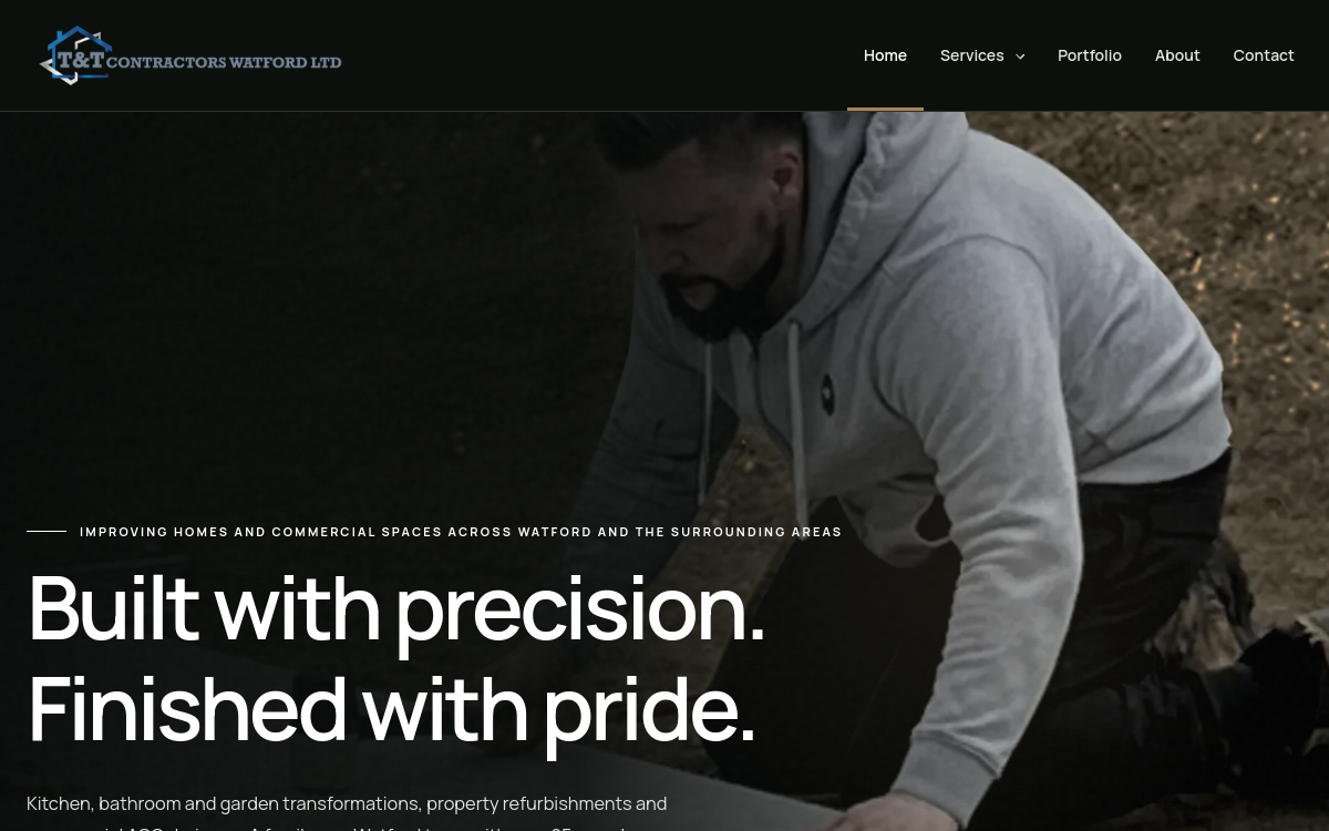T&T Contractors website designed by Liam O'Neill